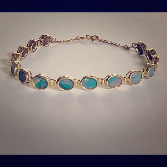 Blue Opal Tennis Bracelet - Picture 1 of 4